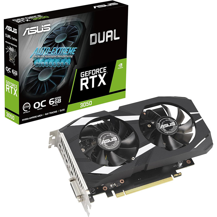 خرید کارت گرافیک Asus Dual GeForce RTX 3050 OC - حافظه شش گیگابایت